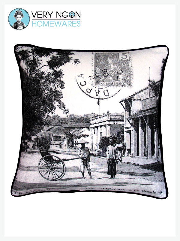 Cushion Cover - Standard w Piping - La Grande Rue, Dap Cau