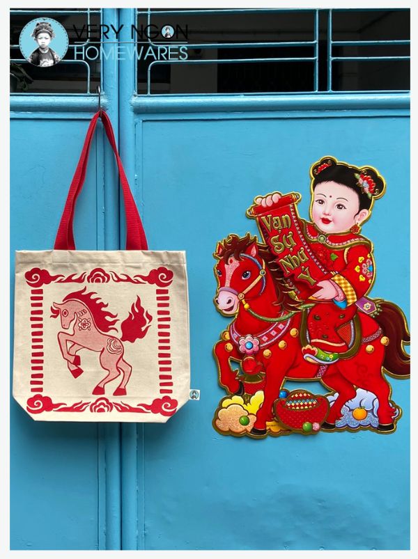 Tote bag - Fire Horse w Tet decoration