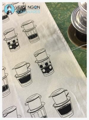 Tea towel - Coffee O'clock on green