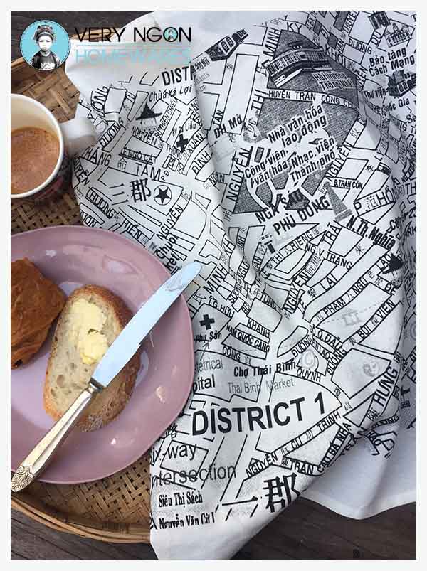Tea towel - D1 map w breakfast
