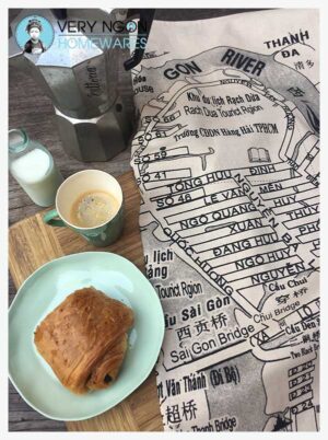 Tea towel - Thao Dien map Tea towel - Thao Dien map with breakfast