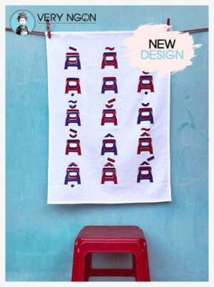 Tea towel - Vietnam Alphabet Chair hanging, NEW
