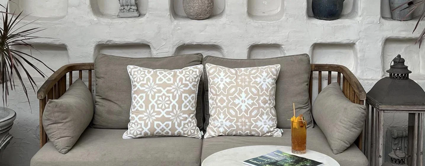 Indochine B&W tile cushion covers