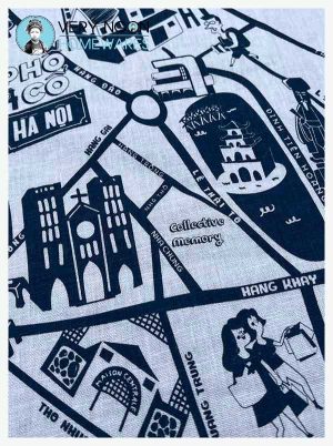 Tea towel - Hanoi Walk map detail