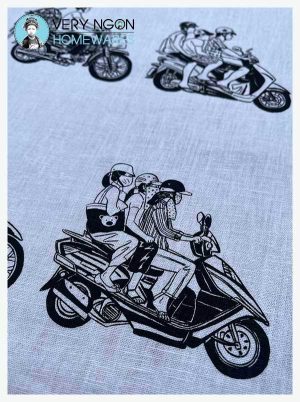 Tea towel - Vietnam motorbikes detail