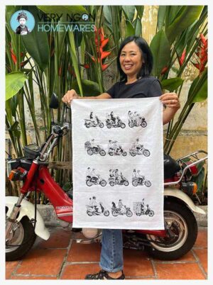Tea towel - Vietnam motorbikes