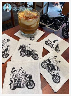 Coasters - Vietnam Motorbikes w coffee