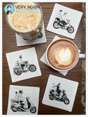 Coasters - Vietnam Motorbikes with coffee