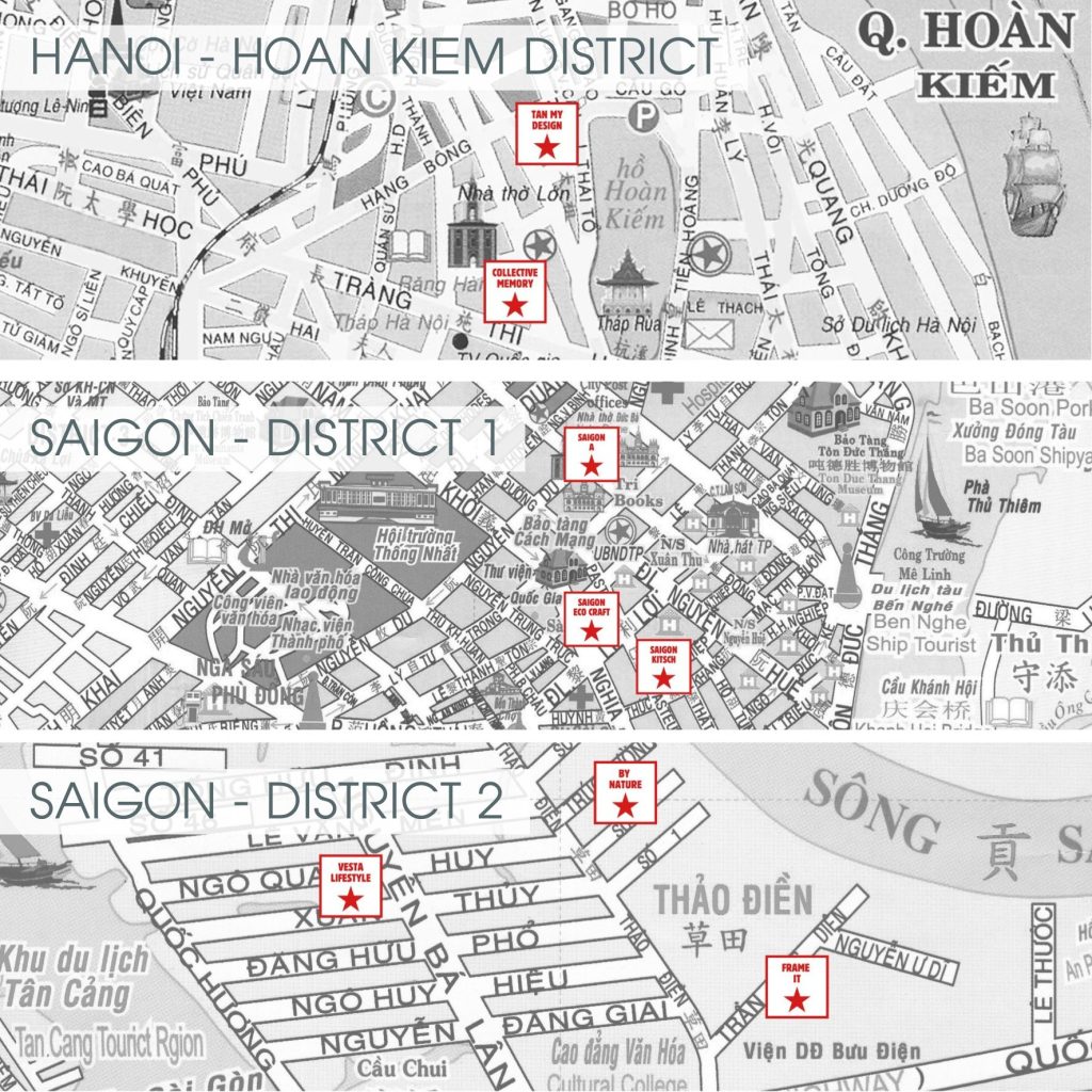 Retailer map for Saigon & Hanoi