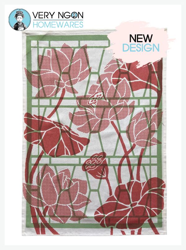 Tea towel - Lotus Blooming - NEW
